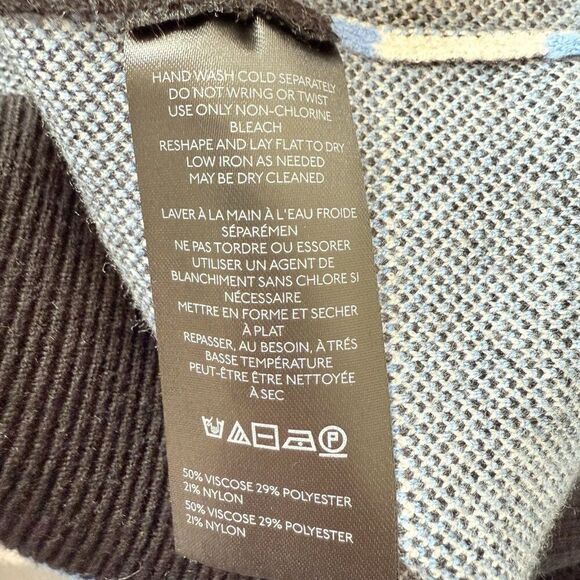 Anthropologie Color Block Mini Sweater Dress Tunic Womens XS OVERSIZED V Neck - Picture 11 of 11